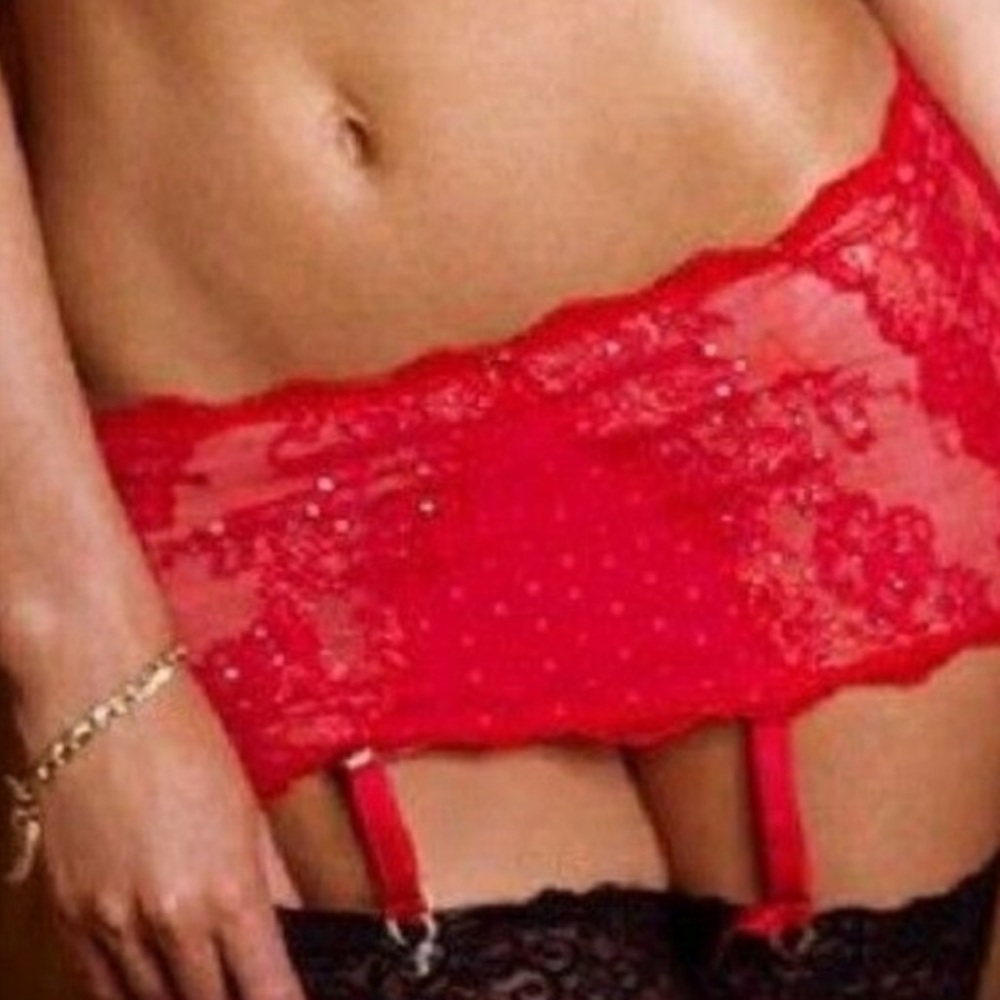 Victoria's Secret Red Lace Garter Belt